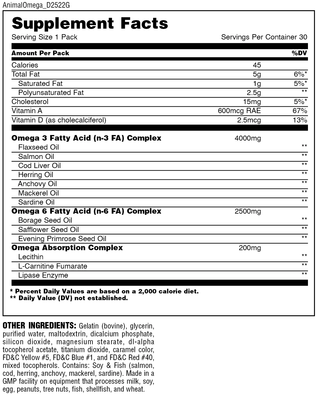 Animal Advanced Omega - 30 packs