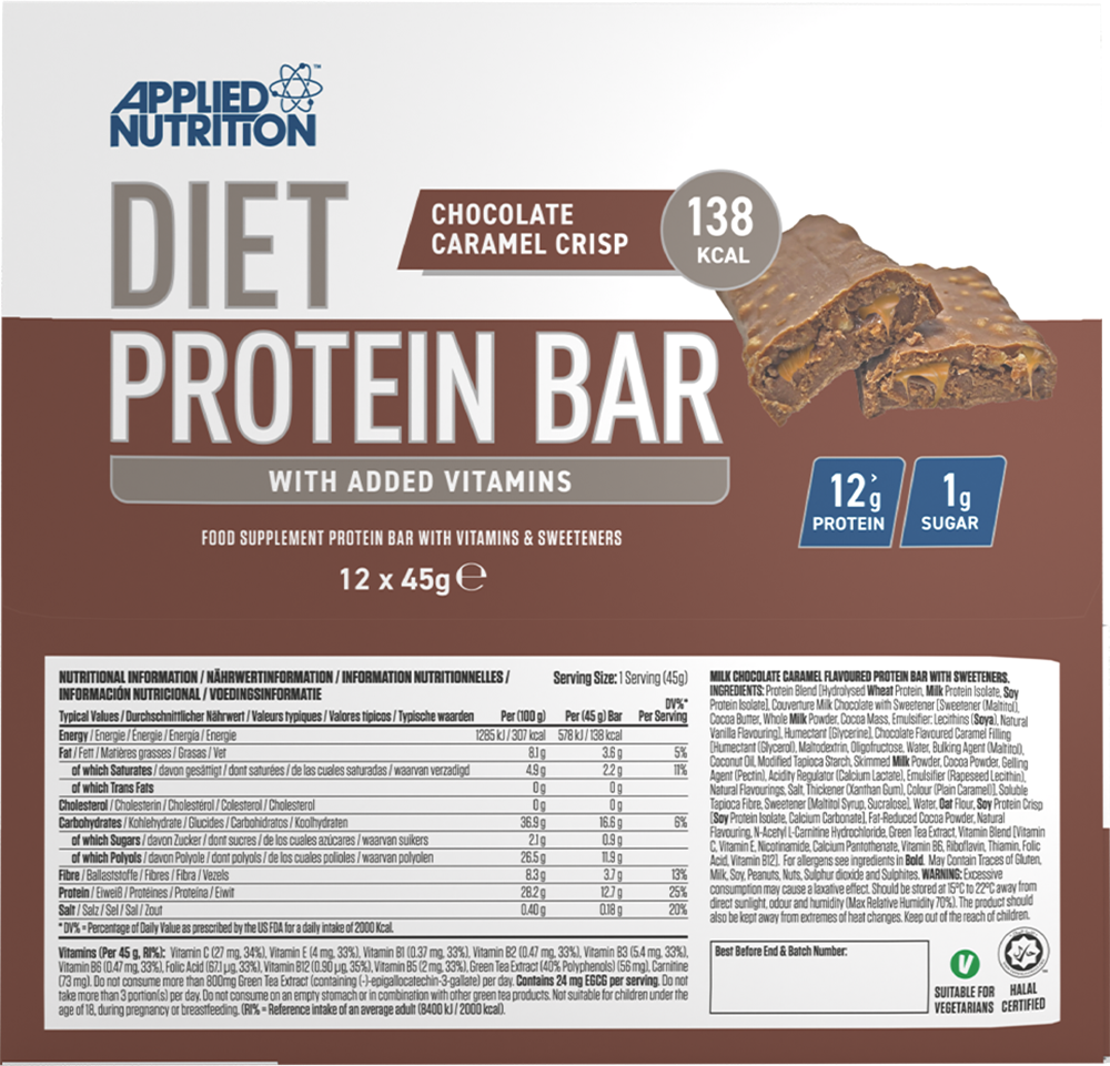 Applied Nutrition Diet Protein Bar - 12 x 45 g