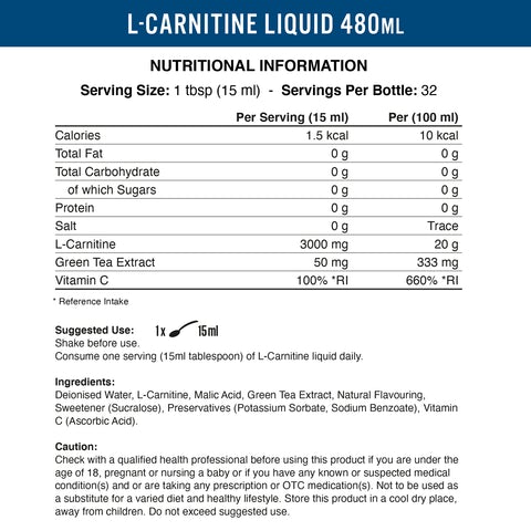 Applied Nutrition Liquid L-Carnitine - 480 ml