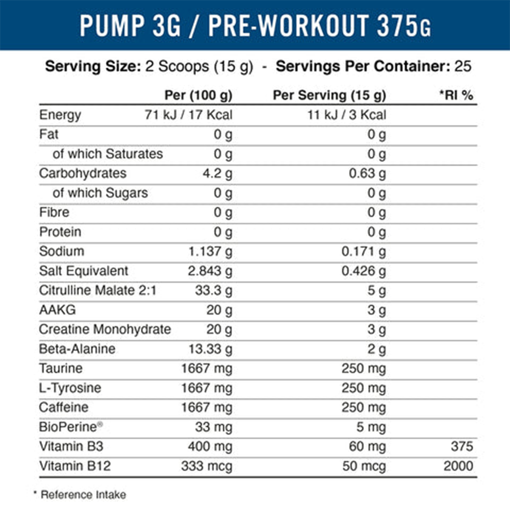 Applied Nutrition Pump 3G Pre-workout - 375 g