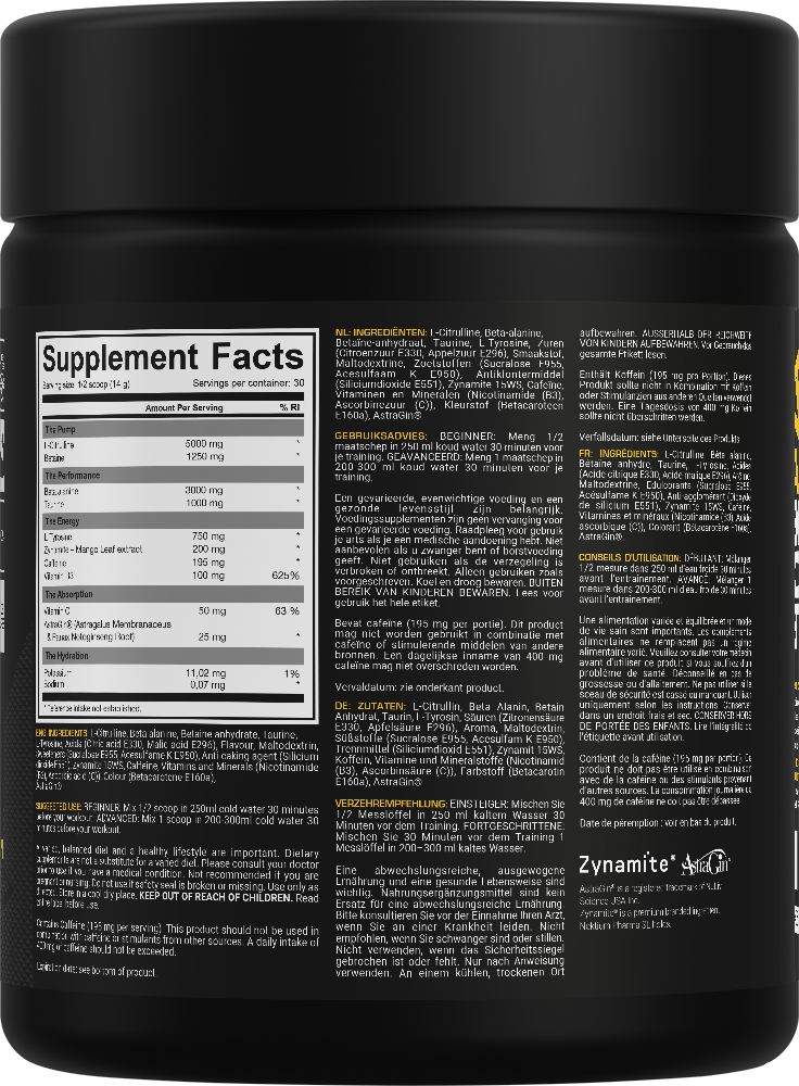 Dedicated Nutrition Unstoppable Pre-workout - 420 g