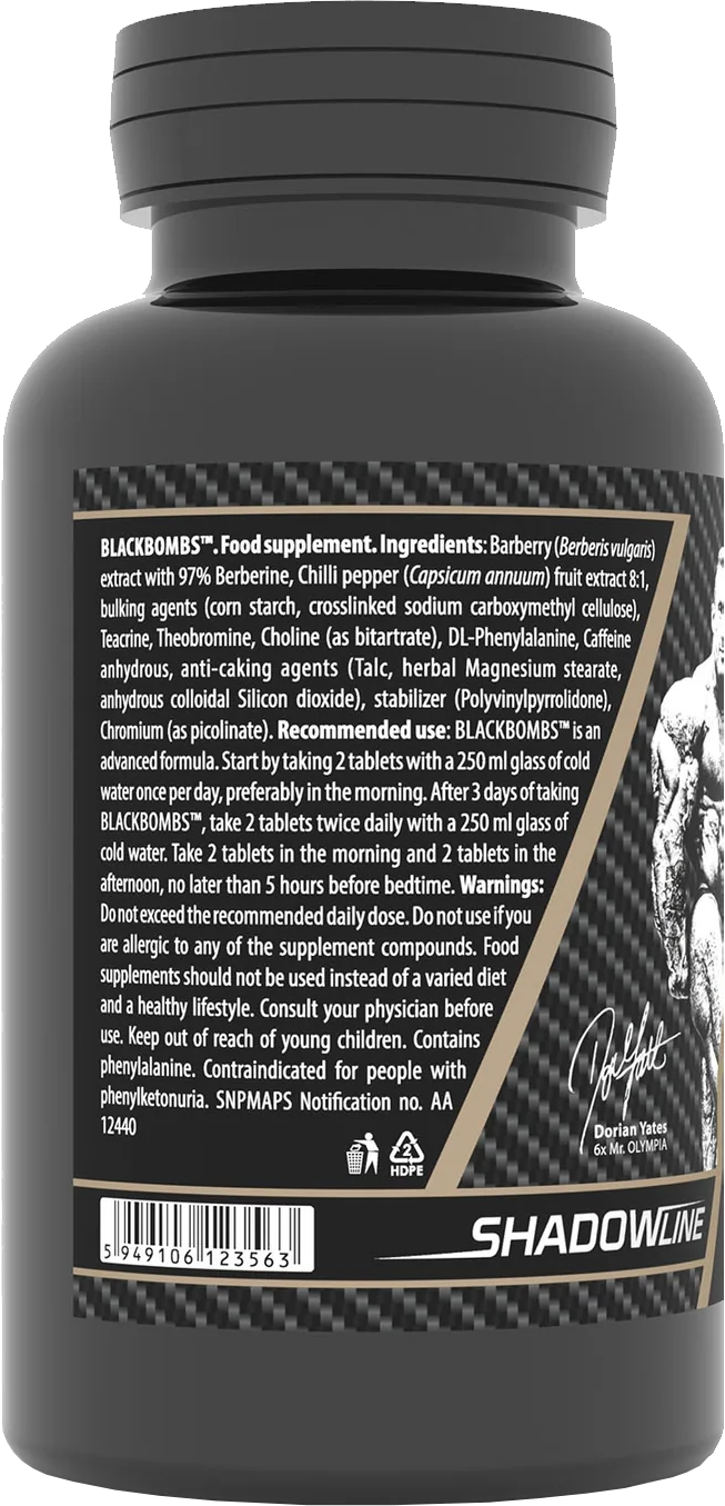 DY Nutrition BlackBombs Fatburner - 60 tabs