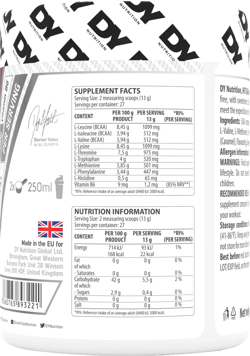 DY Nutrition HIT EAA Amino Acid Complex - 360 g