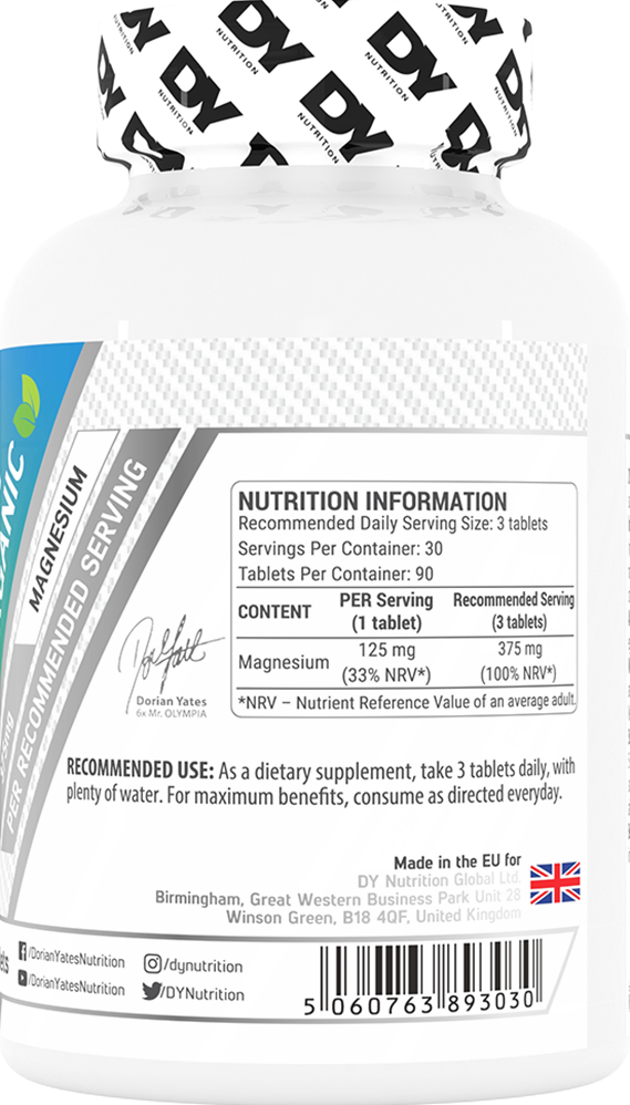DY Nutrition Magnesium Organic - 90 tabs