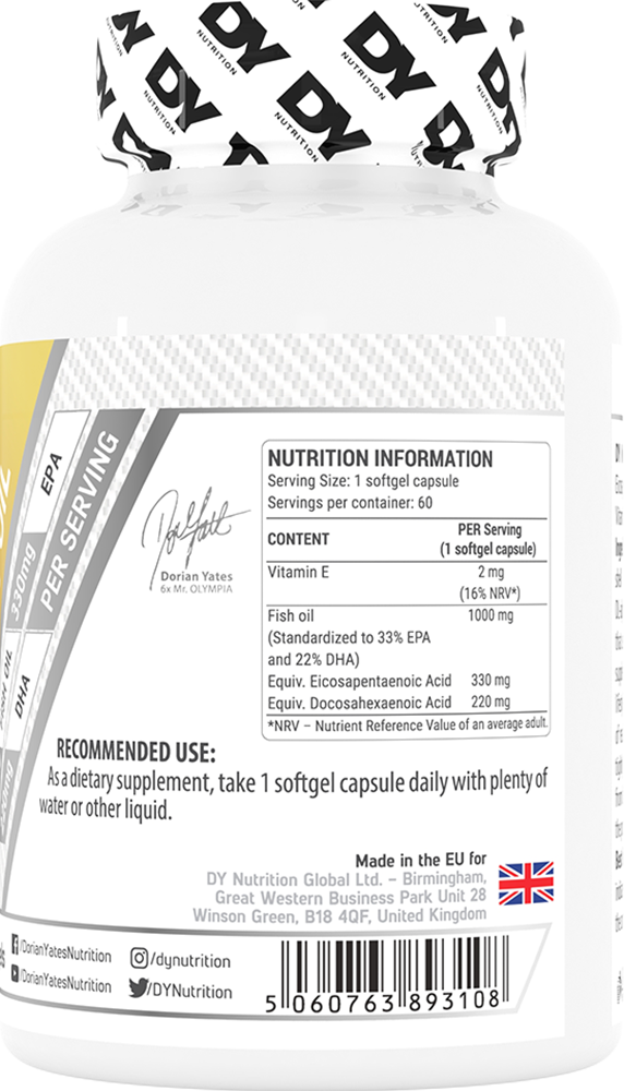 DY Nutrition Omega 3 Fish Oil - 60 gels