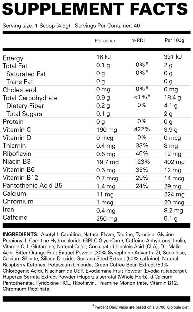 EHP Labs OxyShred Hardcore - 40 servings