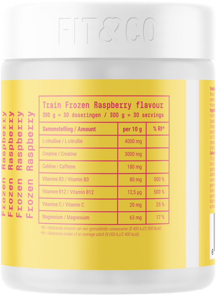 Fit & Co Train Pre-workout - 300 g - Frozen Raspberry