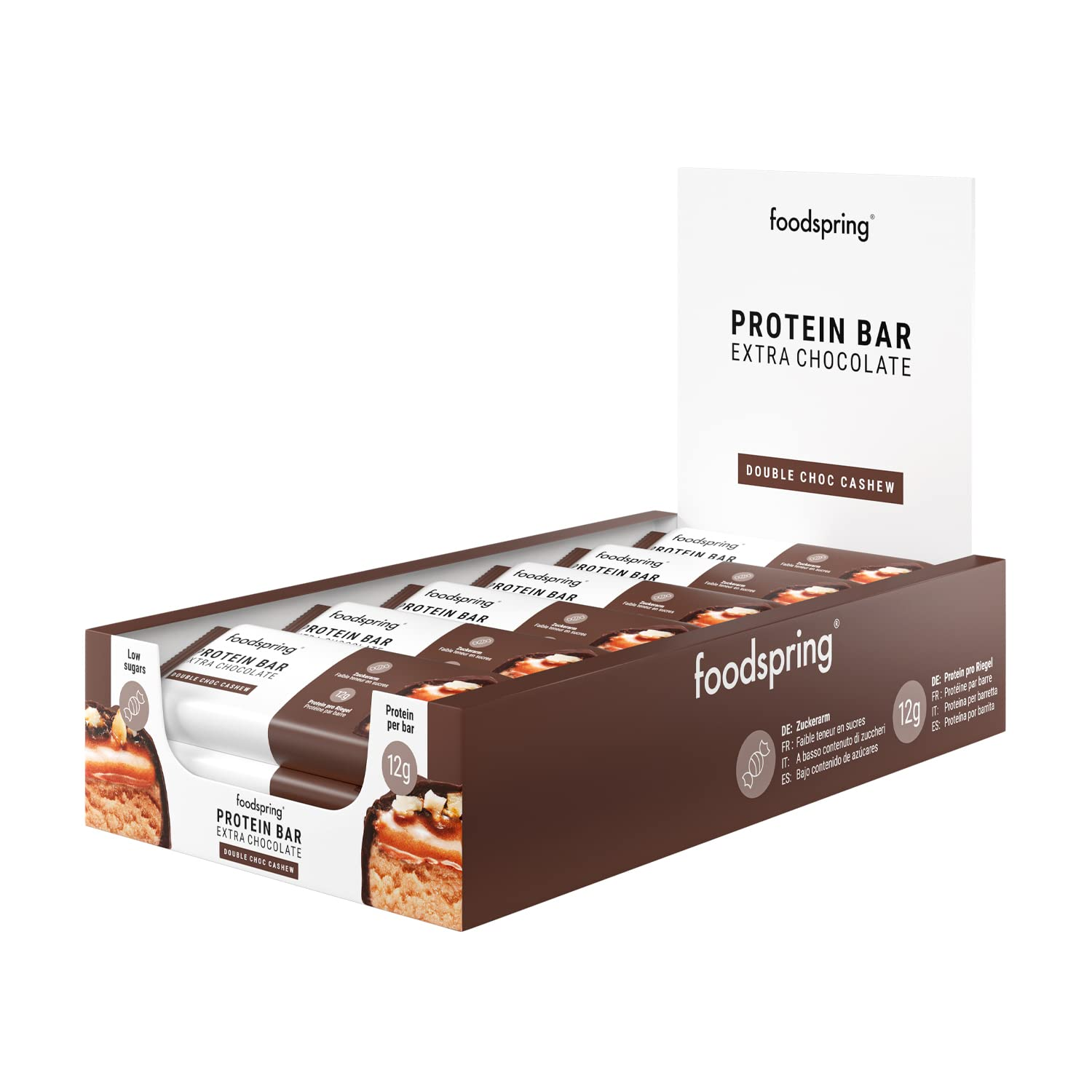 Foodspring Protein Bar Extra Chocolate - 12 x 45 g