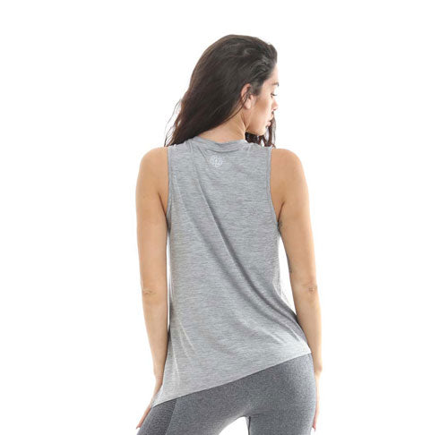 GGLTVST116 Gold's Gym Ladies Angled Vest Top - Grey Marl