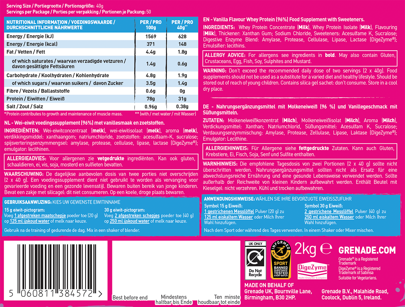 Grenade Protein - 2000 g