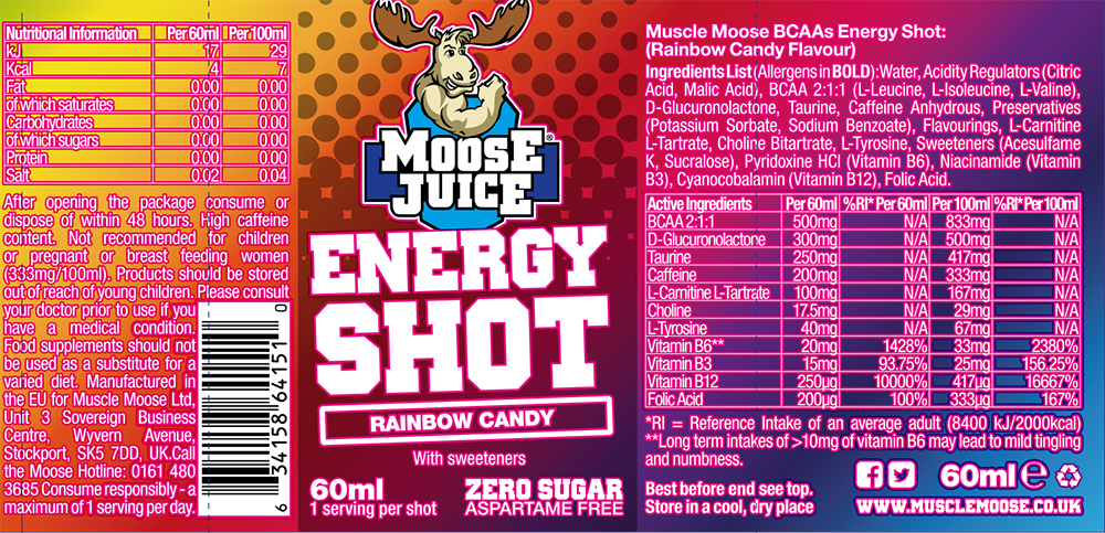 Muscle Moose Energy Shots - 12 x 60 ml