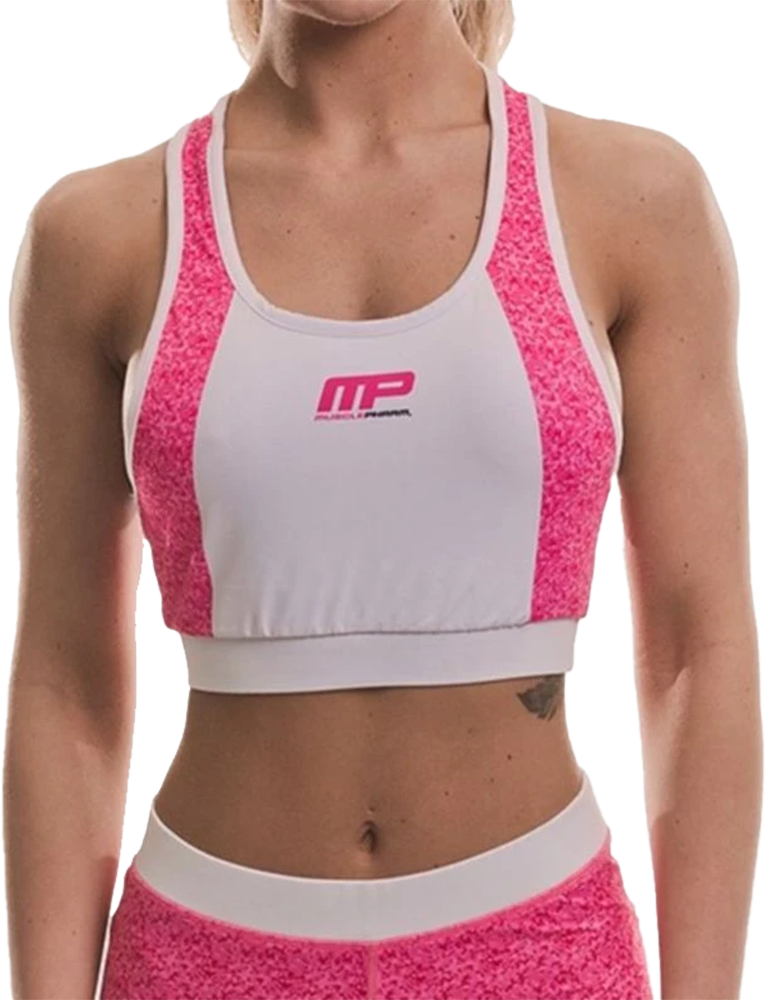 MusclePharm MPL32 Ladies Croptop Matrix - Pi/Wh - L