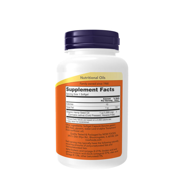 NOW Foods NOW1799 Hemp Seed Oil 1000 mg - 120 softgels
