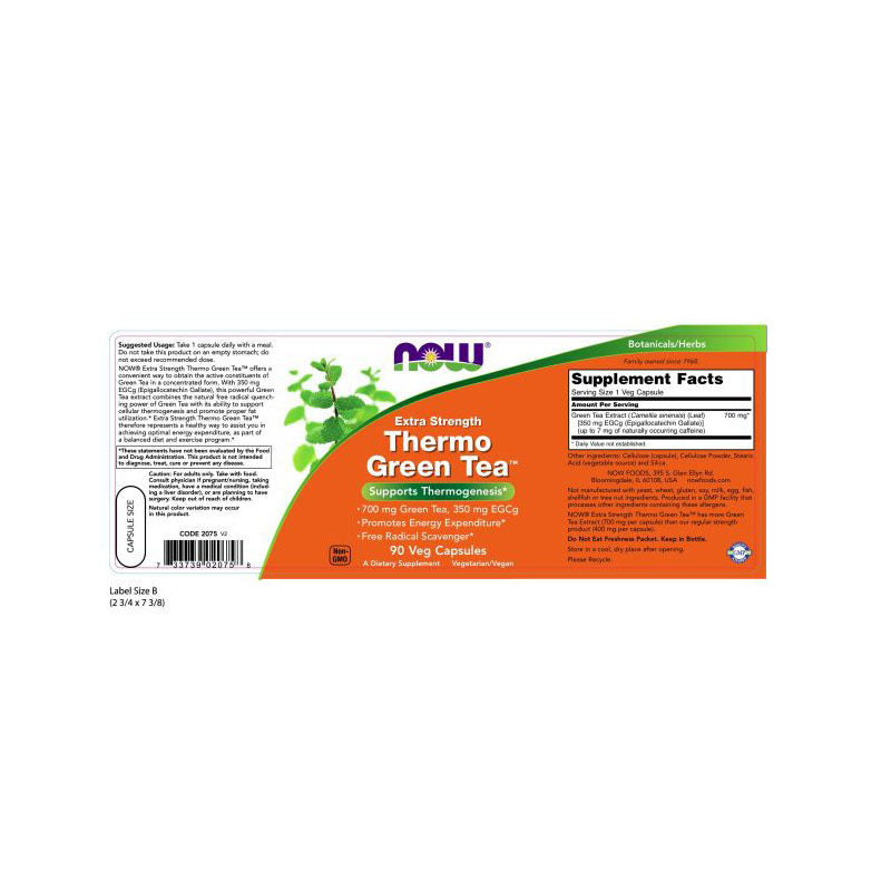 NOW Foods NOW2075 Thermo Green Tea - 90 veg caps