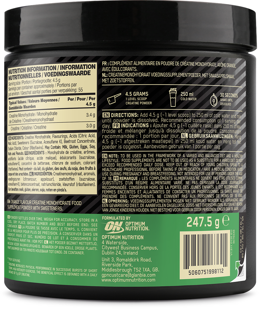 Optimum Nutrition Flavoured Micronised Creatine Powder - 247,5 g