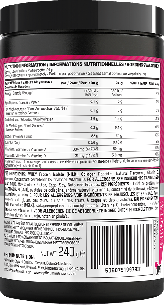 Optimum Nutrition Gold Standard Clear Whey + Collagen - 240 g