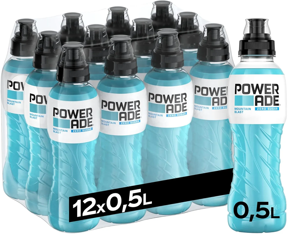 Powerade Zero Sugar - 12 x 500 ml - Mountain Blast