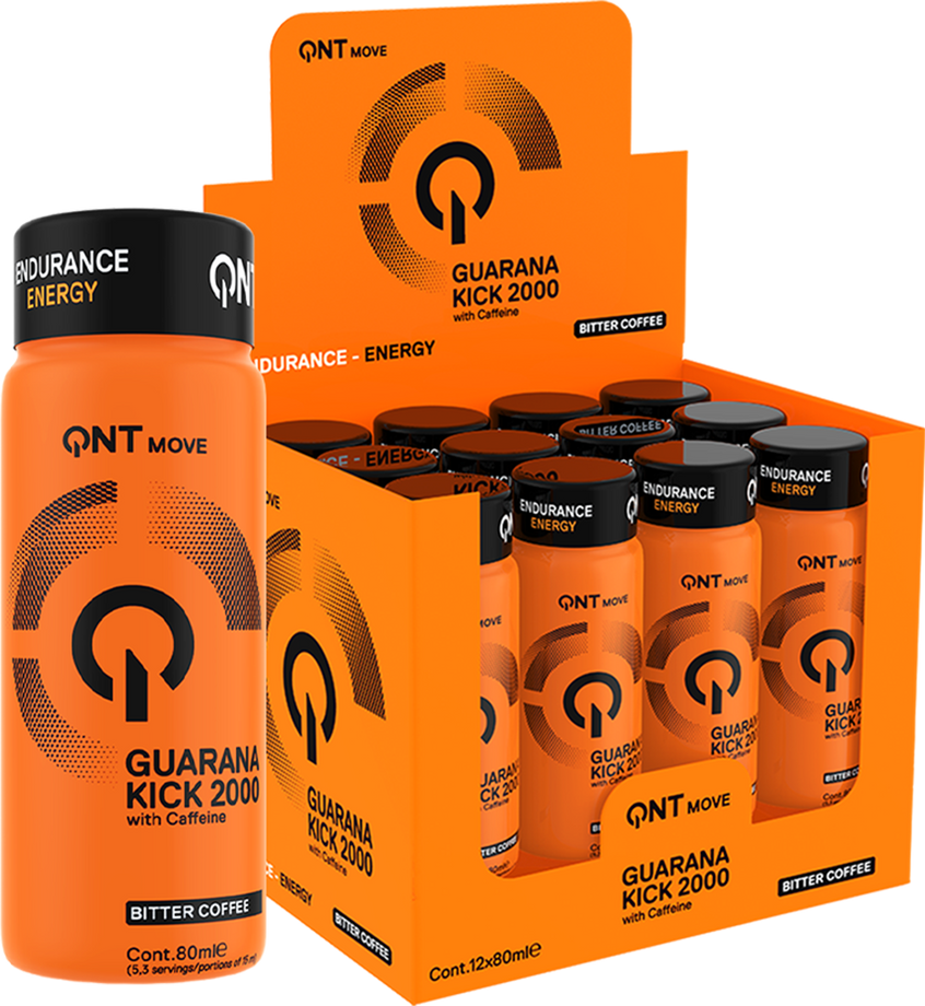 QNT Guarana Kick 2000 mg - 12 x 80 ml - Bitter Coffee