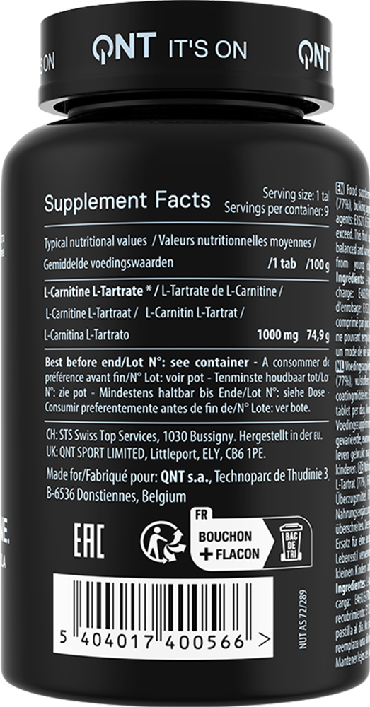 QNT Maxi L-Carnitine 1000 mg - 90 tabs