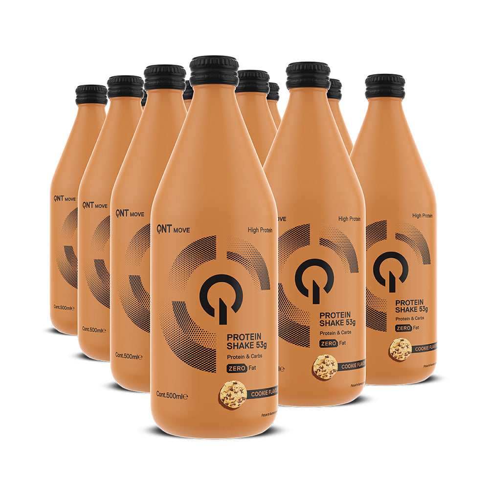 QNT Protein Shake Glass Bottle - 12 x 500 ml