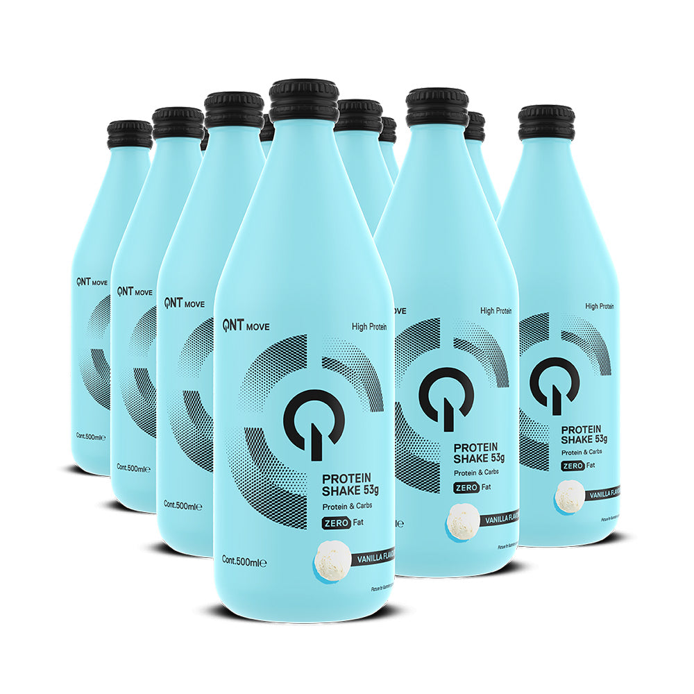 QNT Protein Shake Glass Bottle - 12 x 500 ml