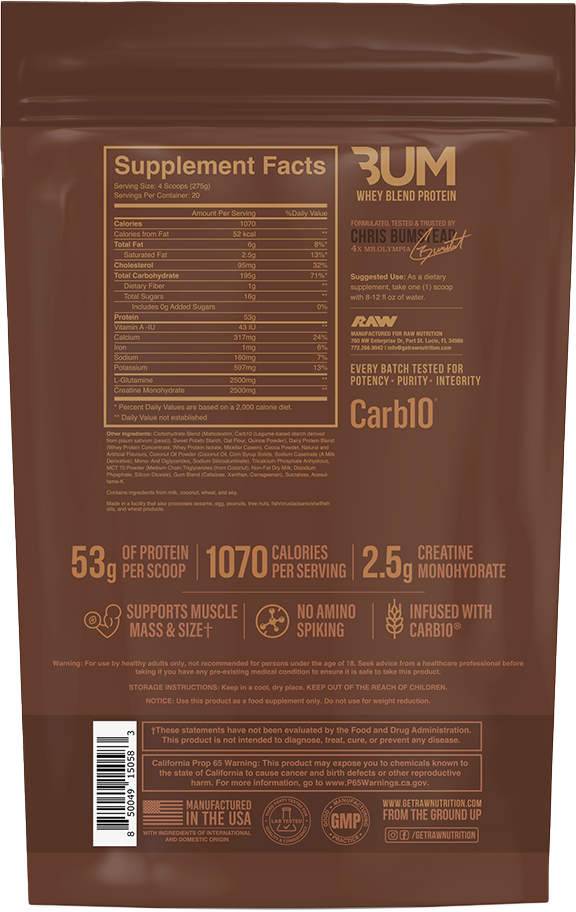 RAW CBUM Mass Gainer - 5443 g