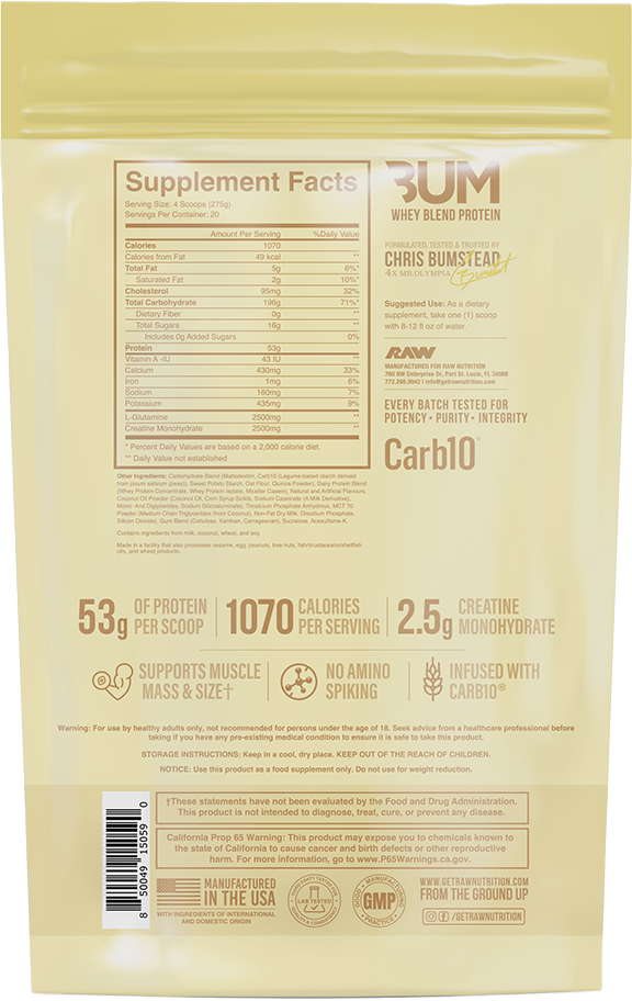 RAW CBUM Mass Gainer - 5443 g