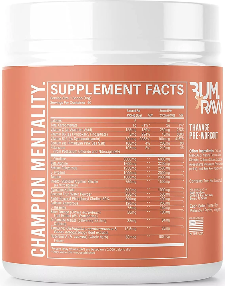 RAW CBUM Thavage Pre-workout - 20 servings