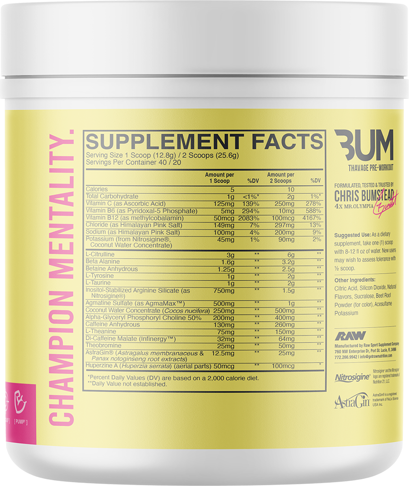 RAW CBUM Thavage Pre-workout - 20 servings