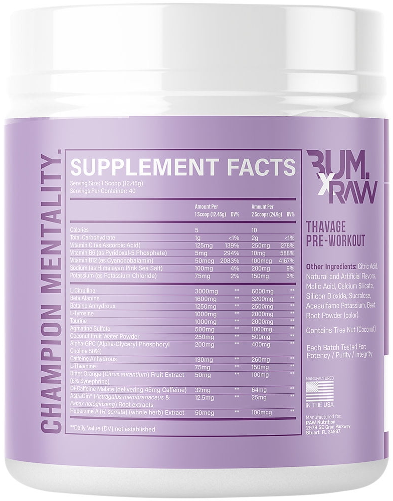 RAW CBUM Thavage Pre-workout - 20 servings