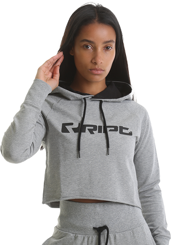RIPT RCLSWT719 Ladies Cropped Hoodie - Grey