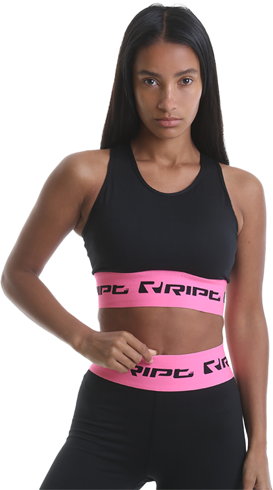 RIPT RCLTOP717 Ladies Crop Top Branded - Pink