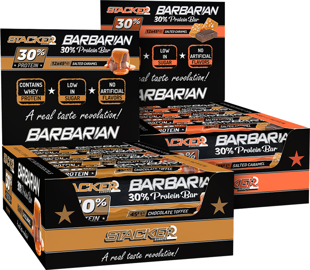 Stacker2 Barbarian 30% Protein Bar - 12 x 45 g