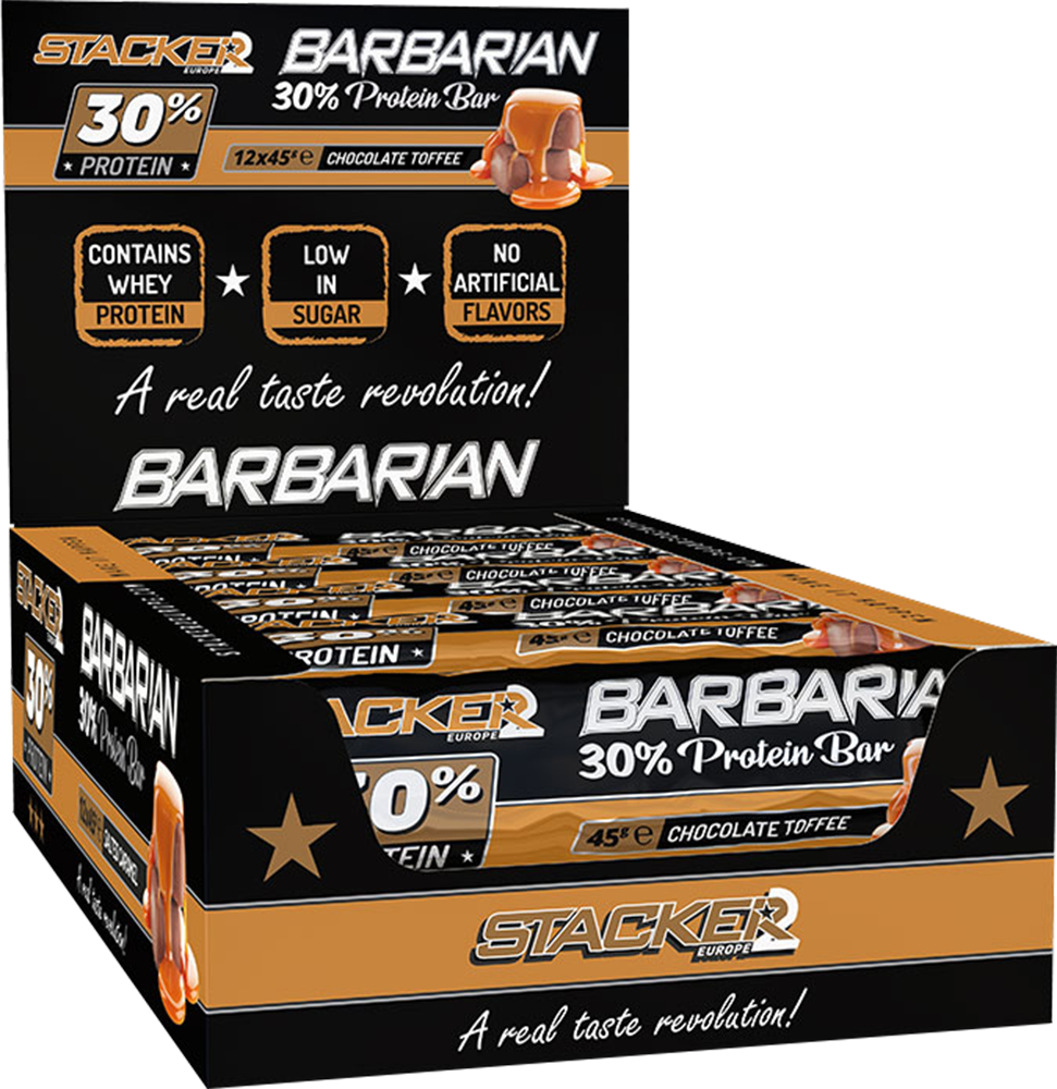 Stacker2 Barbarian 30% Protein Bar - 12 x 45 g