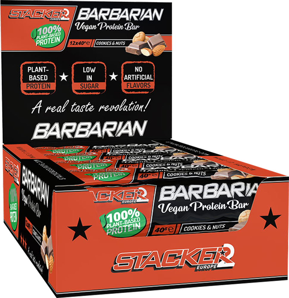 Stacker2 Barbarian Vegan Protein Bar - 12 x 40 g