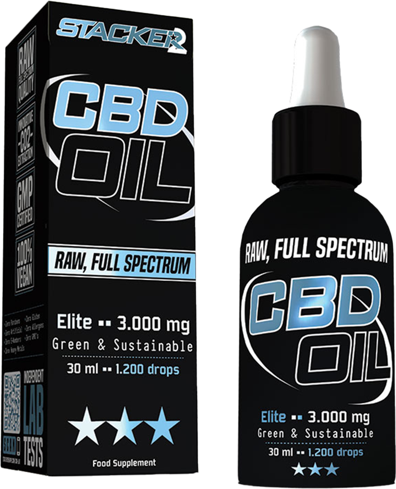 Stacker2 CBD Oil Elite - 3000 mg RAW - 30 ml