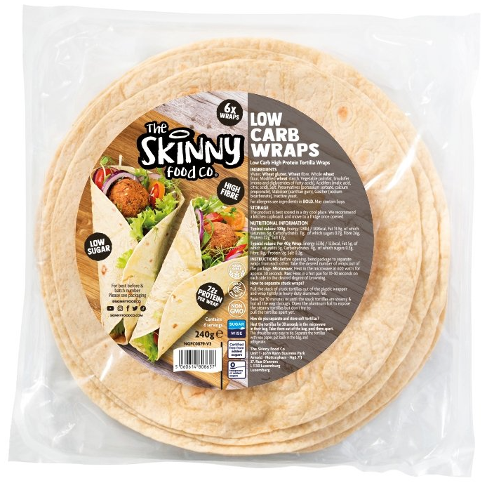 The Skinny Food Co Low Carb Wraps - 6 x 40 g
