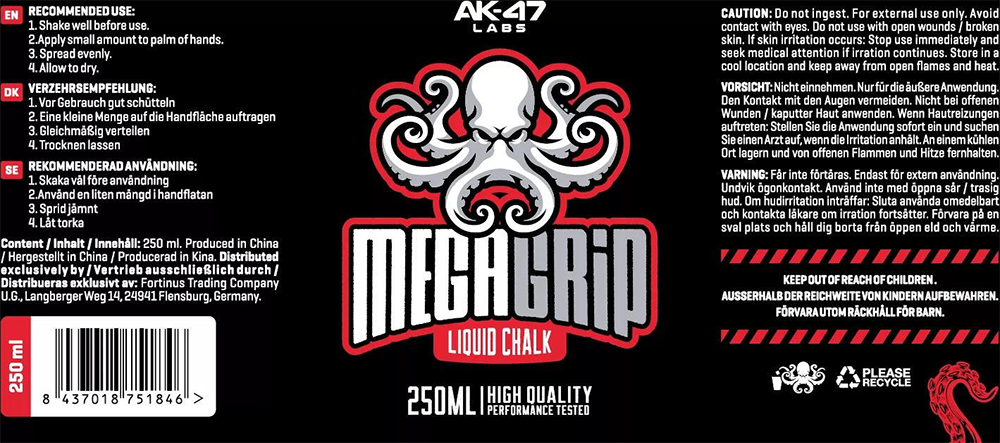 AK-47 Labs Mega Grip Liquid Chalk - 250 ml