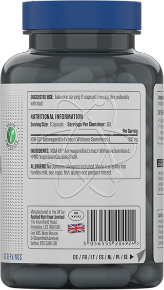Applied Nutrition Aswagandha KSM-66 - 60 caps
