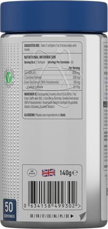 Applied Nutrition CLA, L-Carnitine & Green Tea - 100 softgels