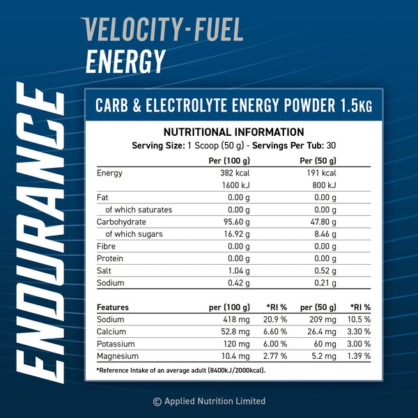 Applied Nutrition Endurance Carb & Electrolyte Energy - 1500 g
