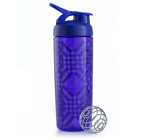 BlenderBottle Signature Sleek Shaker - 820 ml - Purple Tartan Plaid