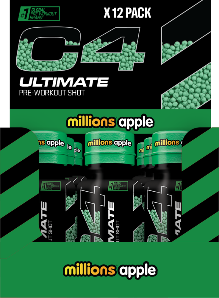 C4 Ultimate Shot - 12 x 60 ml - Millions Green Apple
