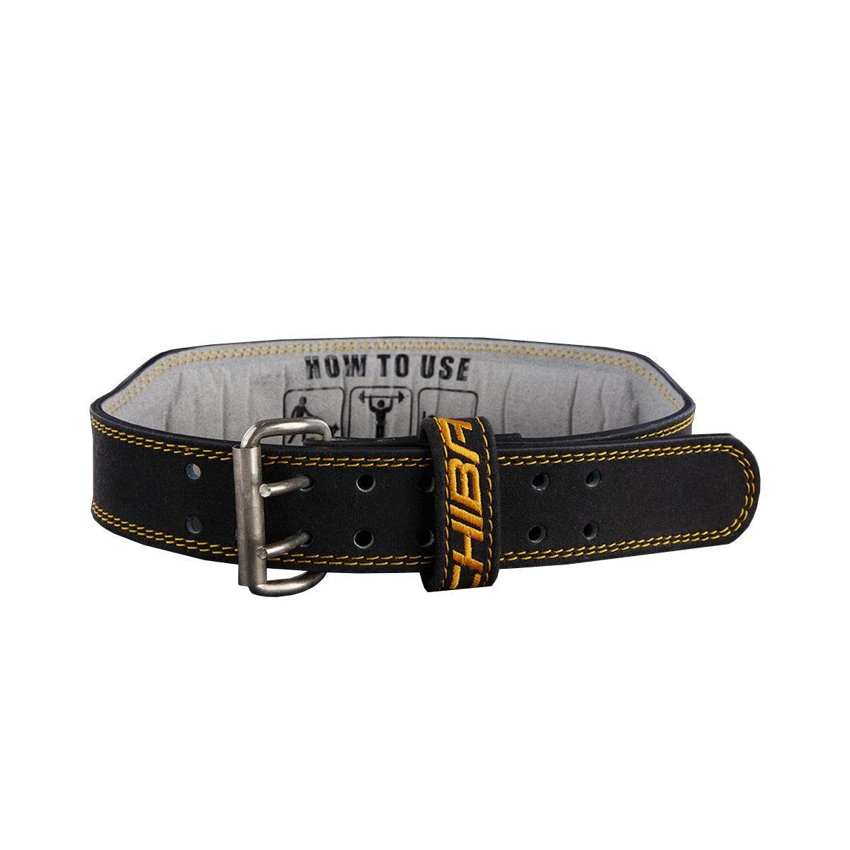 Chiba 40810 Leather belt - Black/Gold - M
