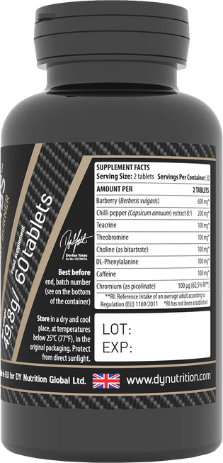 DY Nutrition BlackBombs Fatburner - 60 tabs