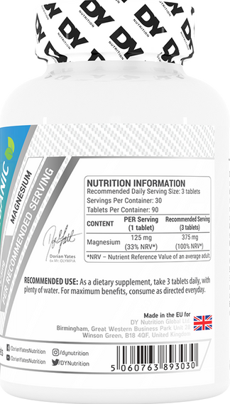 DY Nutrition Magnesium Organic - 90 tabs