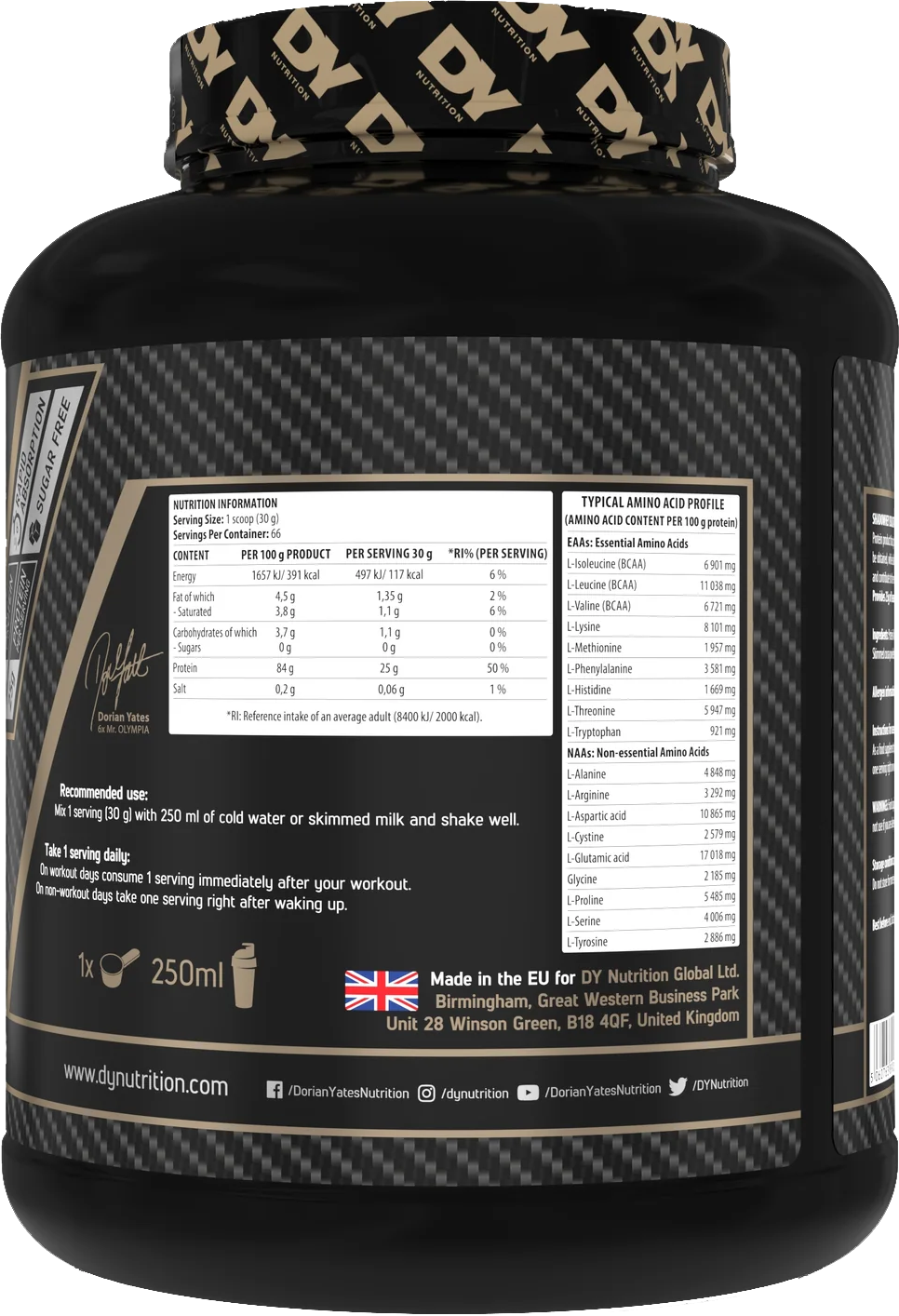 DY Nutrition Shadowhey Isolate Protein - 2000 g