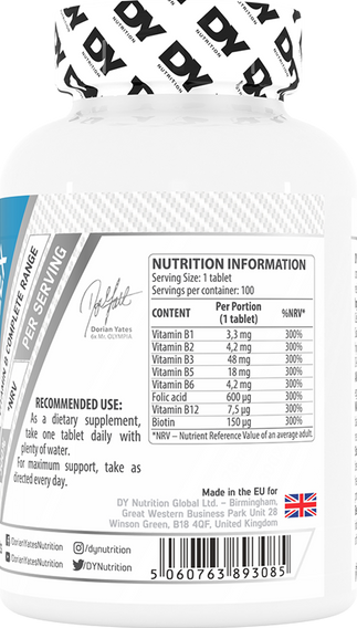DY Nutrition Vitamin B Complex - 100 tabs