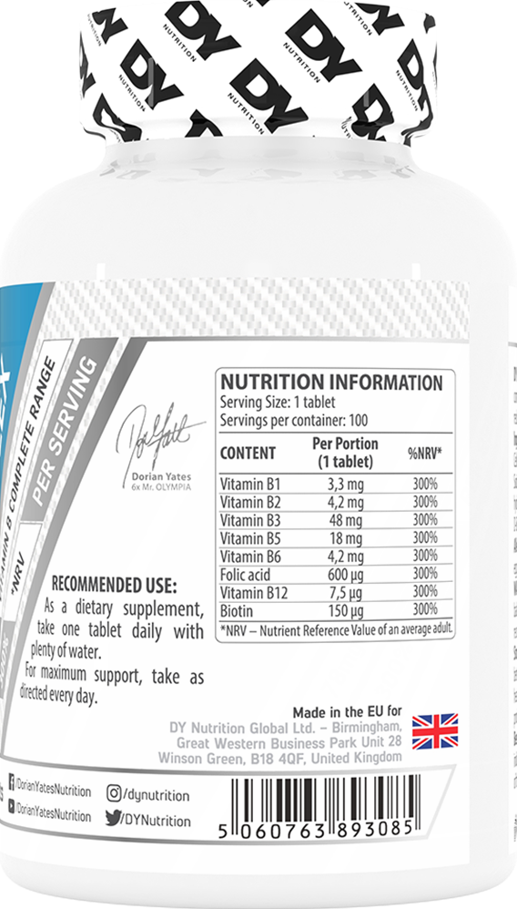 DY Nutrition Vitamin B Complex - 100 tabs