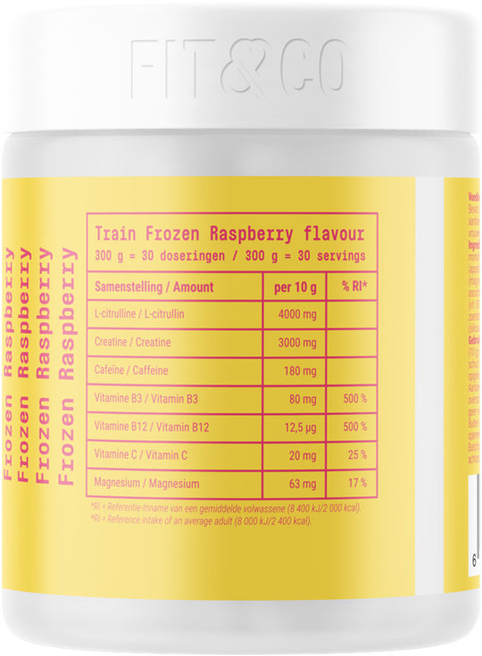 Fit & Co Train Pre-workout - 300 g - Frozen Raspberry